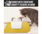 Cat Food Mat, Silicone Waterproof Non Slip Pet Mat, Raised Edge Cat Feeding Mat style6