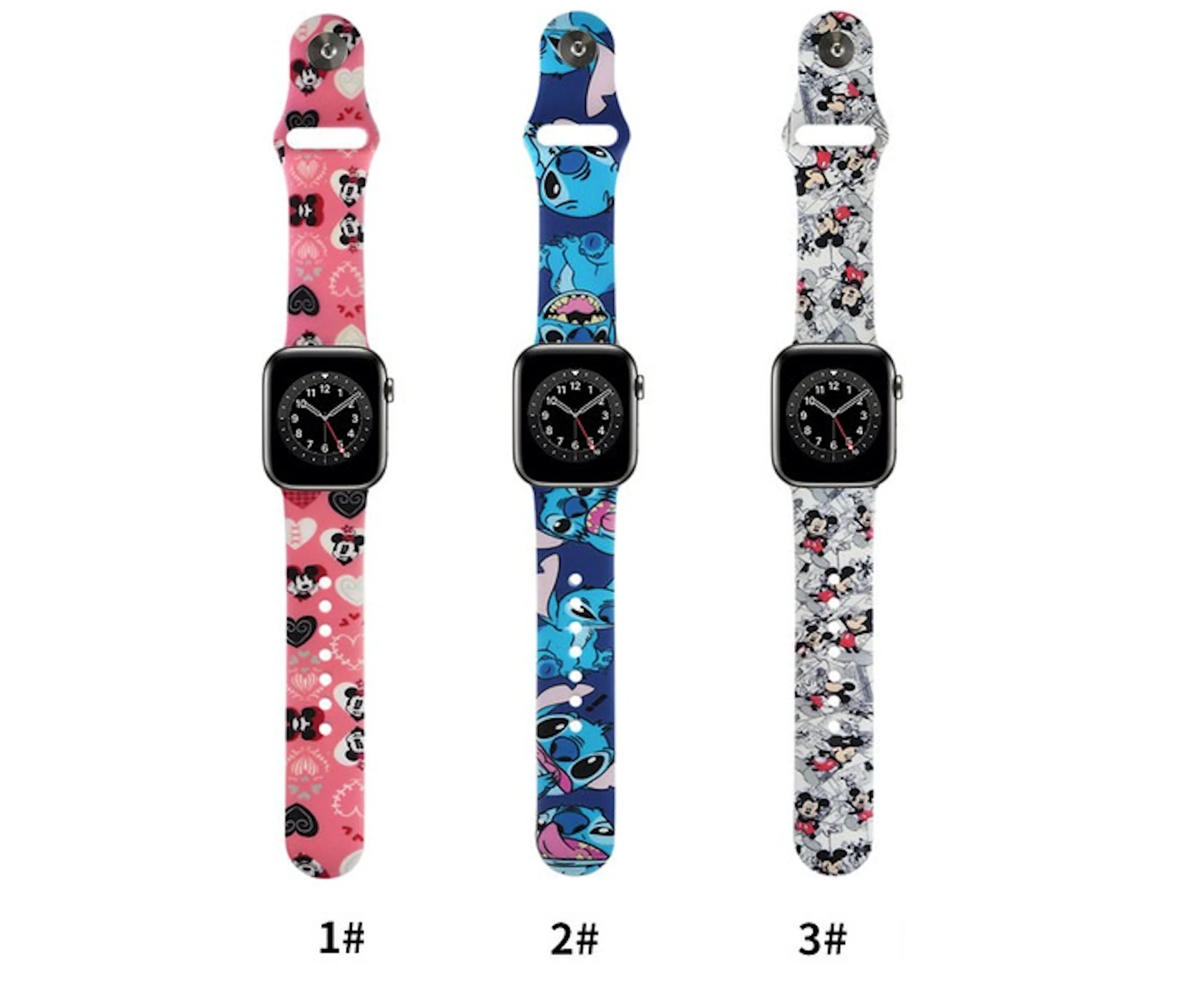 For Apple Watch Painted Silicone Band Strap iWatch Ultra Series 8 7 6 3 SE 38/40/41/42/44/45/49mm - 2#