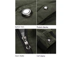 Men's Long Sleeve Jacket Fashion Stand Collar Full Zipper Pocket Jacket Slim Cotton Jacket-blue