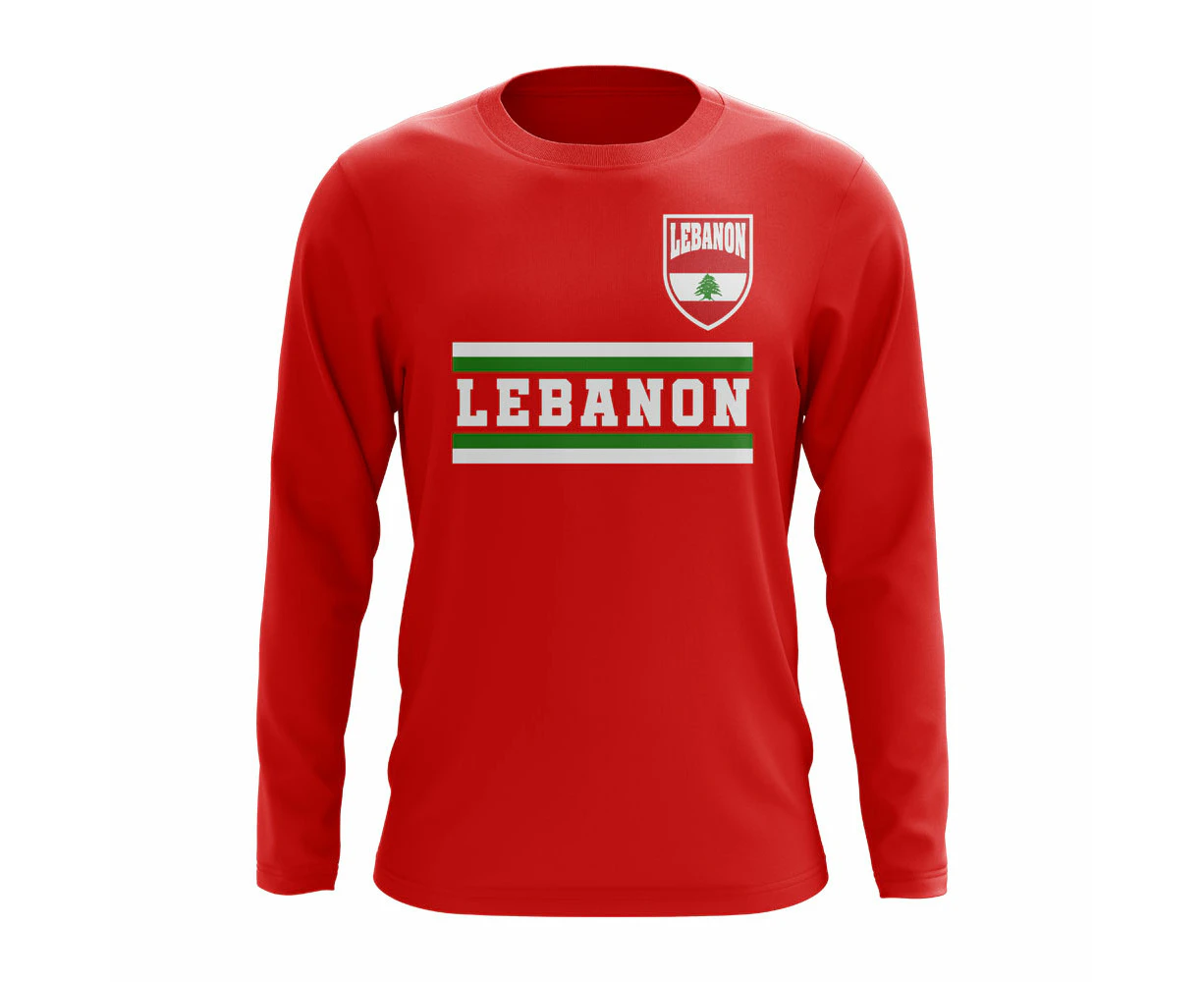 Lebanon Core Football Country Long Sleeve T-Shirt (Red)