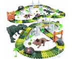 Dinosaur Toys,Create A Dinosaur World Road Race,Flexible Track Playset and 1 pcs Cool Dinosaur car for 3 4 5 6 Year & Up Old boy Girls Best Gift