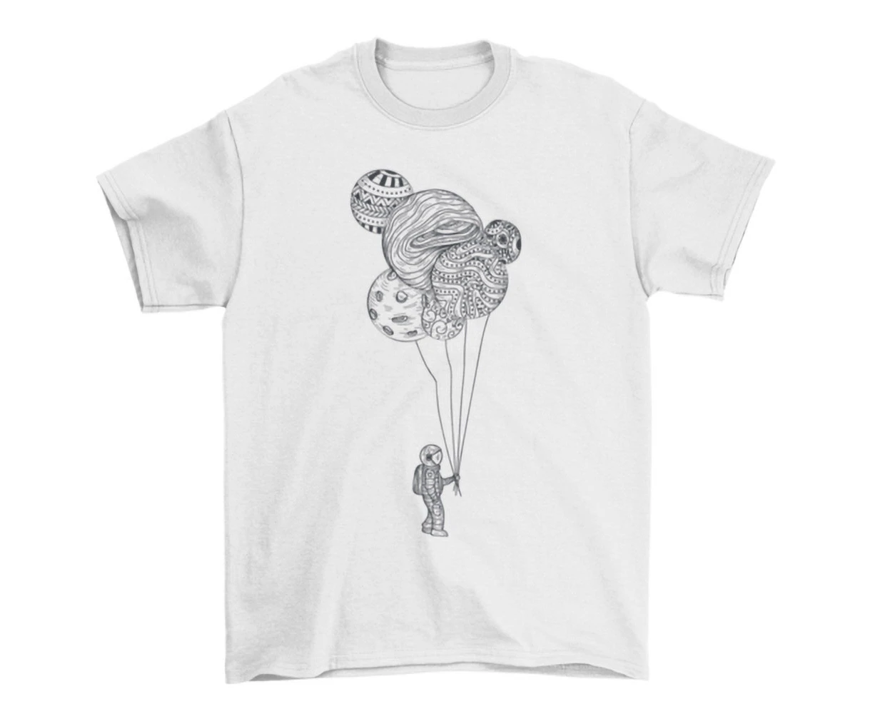 NASA Astronaut Illustration Tee Shirt for Men and Women T-Shirt - Clear