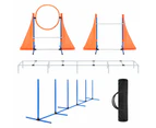 Dog Agility Training Equipment 5 Set Pet Obstacle Course Sports Exercise Kit Ladder Weave Poles Jump Bar Hurdle Ring Hoop Carry Bag