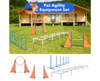 Dog Agility Training Equipment 5 Set Pet Obstacle Course Sports Exercise Kit Ladder Weave Poles Jump Bar Hurdle Ring Hoop Carry Bag