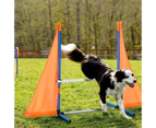 Dog Agility Training Equipment 5 Set Pet Obstacle Course Sports Exercise Kit Ladder Weave Poles Jump Bar Hurdle Ring Hoop Carry Bag