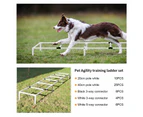 Dog Agility Training Equipment 5 Set Pet Obstacle Course Sports Exercise Kit Ladder Weave Poles Jump Bar Hurdle Ring Hoop Carry Bag