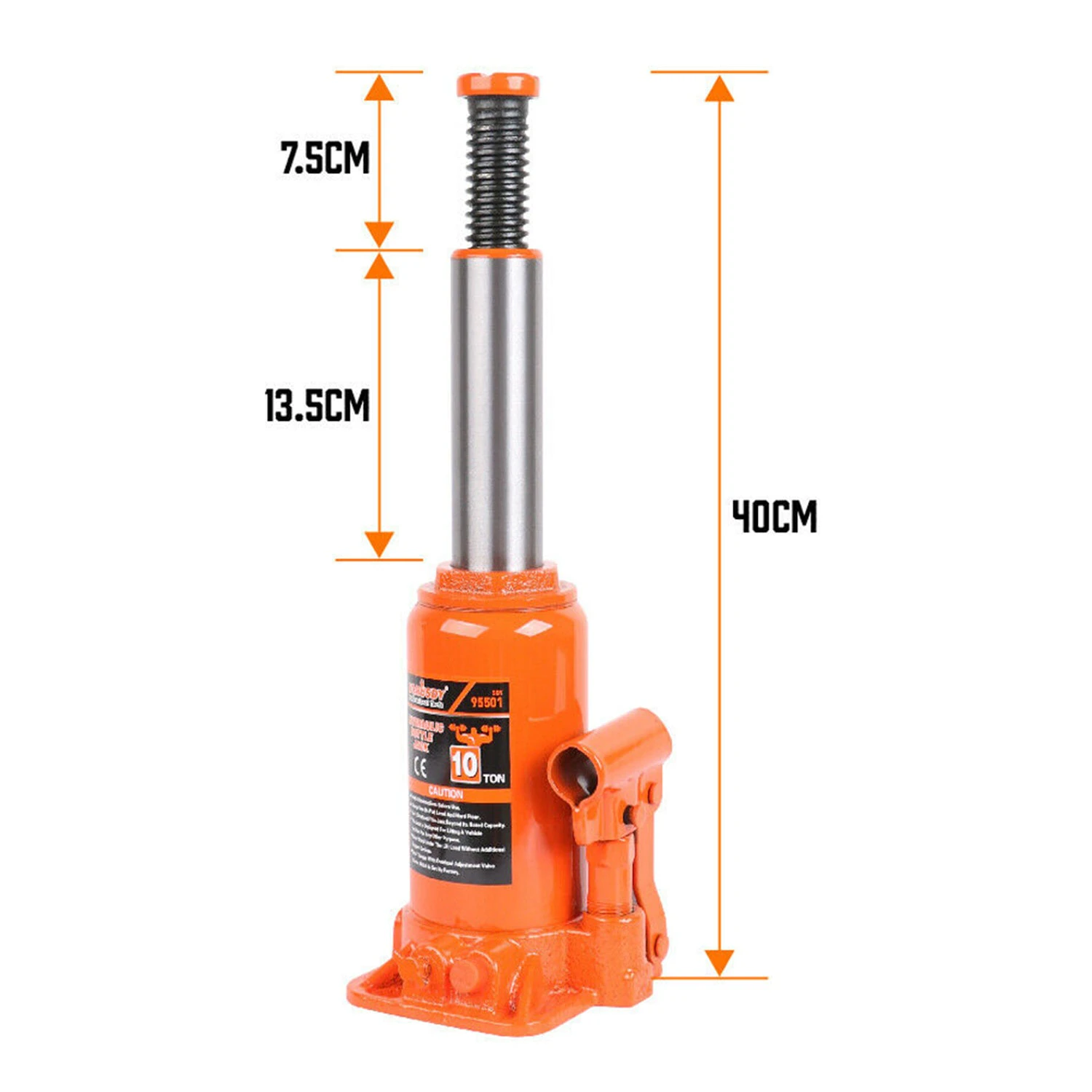 10 Ton Hydraulic Bottle Jack Metal Lift HEAVY DUTY STEEL CAR