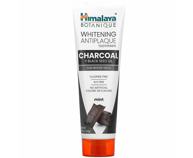 Whitening Antiplaque Toothpaste, Charcoal + Black Seed Oil, Mint , 4.0 oz (113 g)