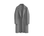 Women's Slouchy Drop Shoulder Middle and Long Coat-grey