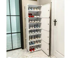 White Cube DIY Shoe Cabinet Rack Storage 1 Column 8 Row - Clear Door