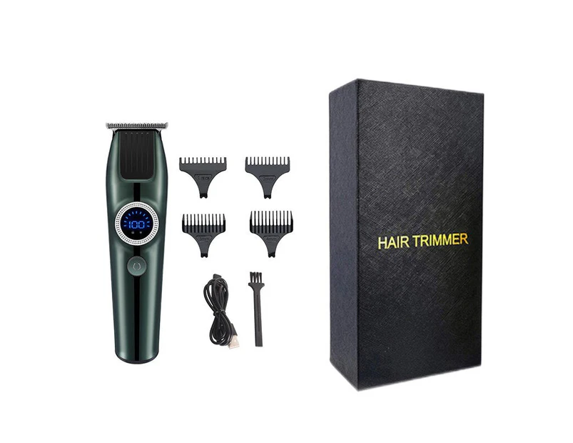 Rechargeable Hair Trimmer 0mm for Men Electric Hair Clipper Beard Hair Cutting Machine Edge Trimming Shaver Beard - Green