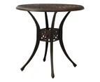 Outdoor Bistro Table Garden Patio Furniture Aluminium Dining Coffee Bronze 78x72cm