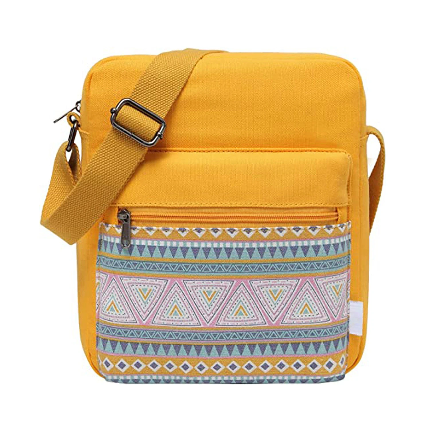 Yellow  Lightweight Canvas Crossbody Messenger Bag Purse for Teen Girls Women