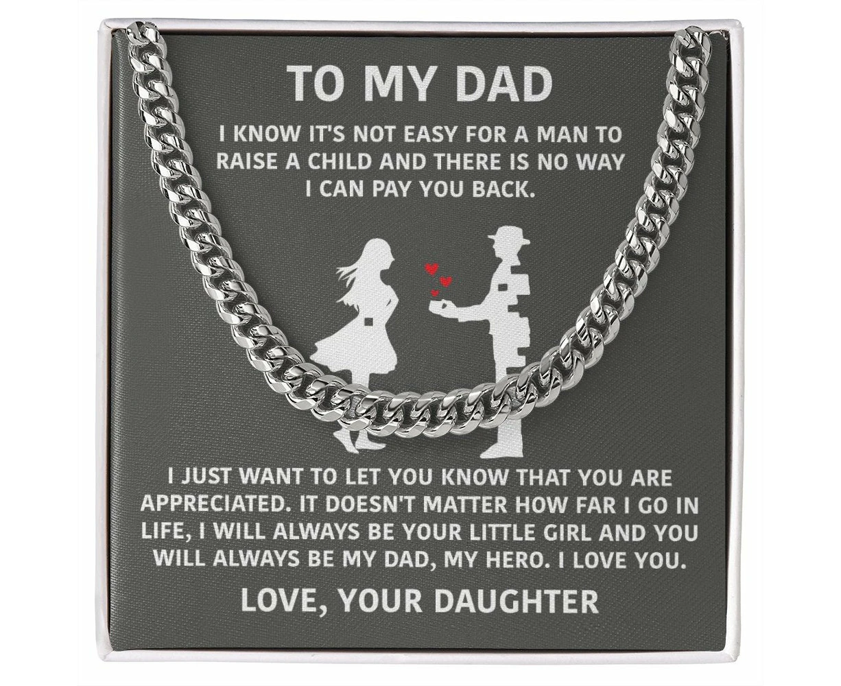 luxoz Sentimental Gifts For Dad From Daughter- Cuban Link Chain