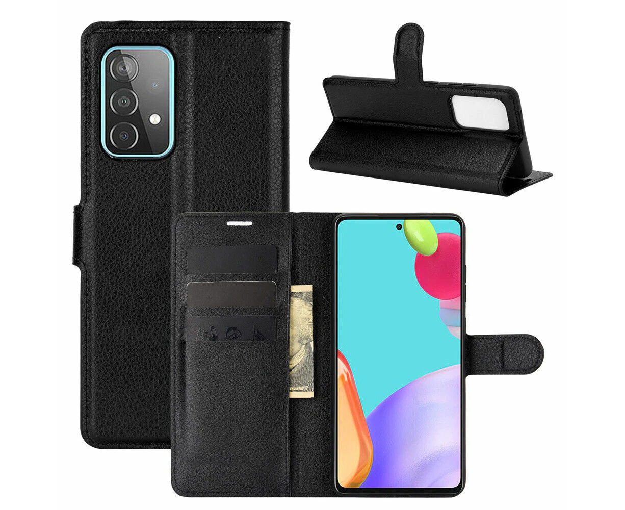 For Samsung Galaxy A25 5G Leather Wallet Flip Case Cover - Black