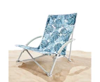 Tropical Leaf Low Profile Chair Foldable outdoor camping Beach chair Green