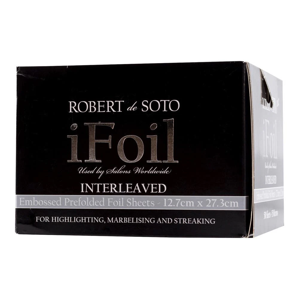 DeSoto iFoil Interleaved 500p Prefold Foil 15 micron Embossed Silver