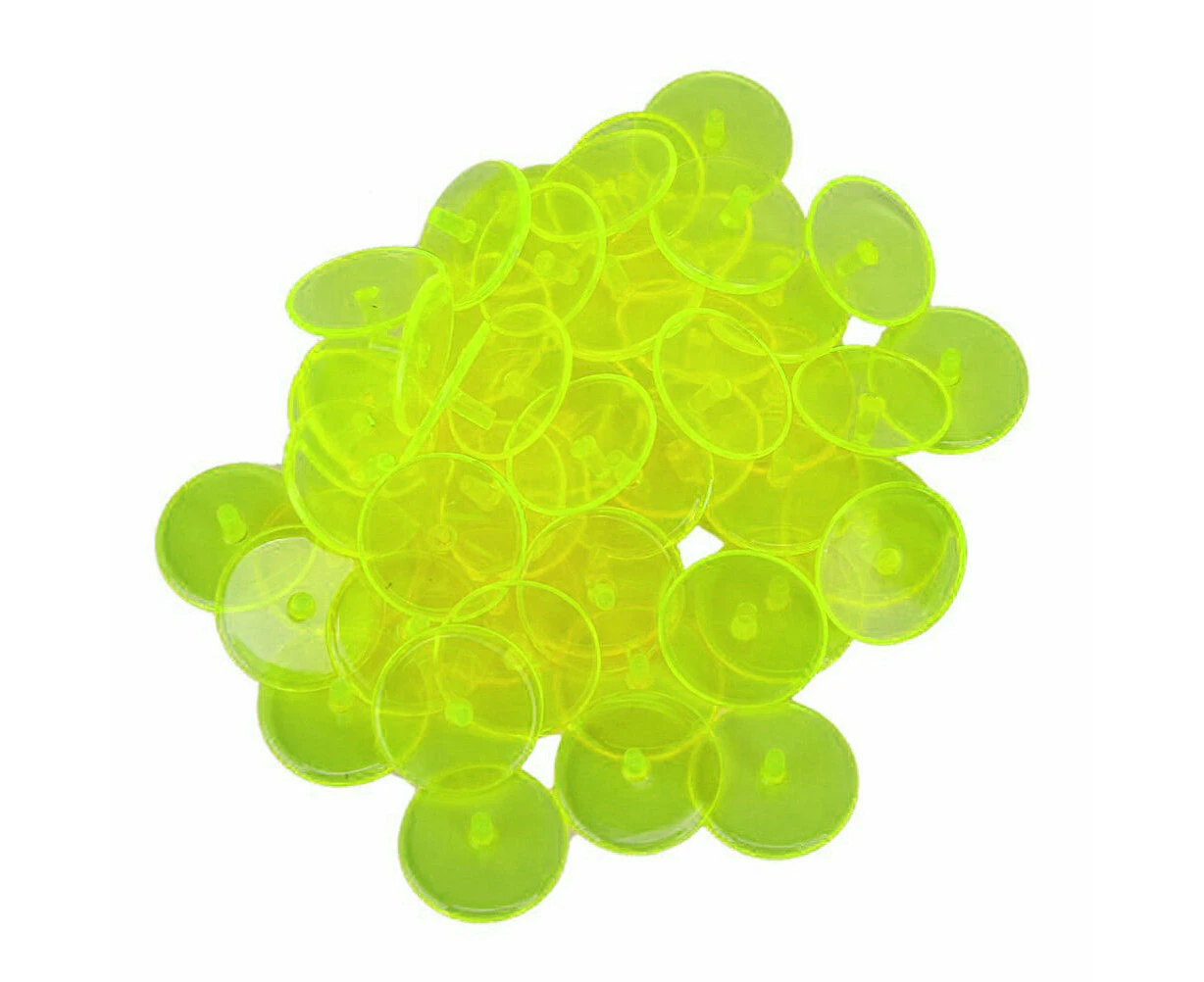 50pcs Plastic Round Transparent Ball Marker (Yellow)