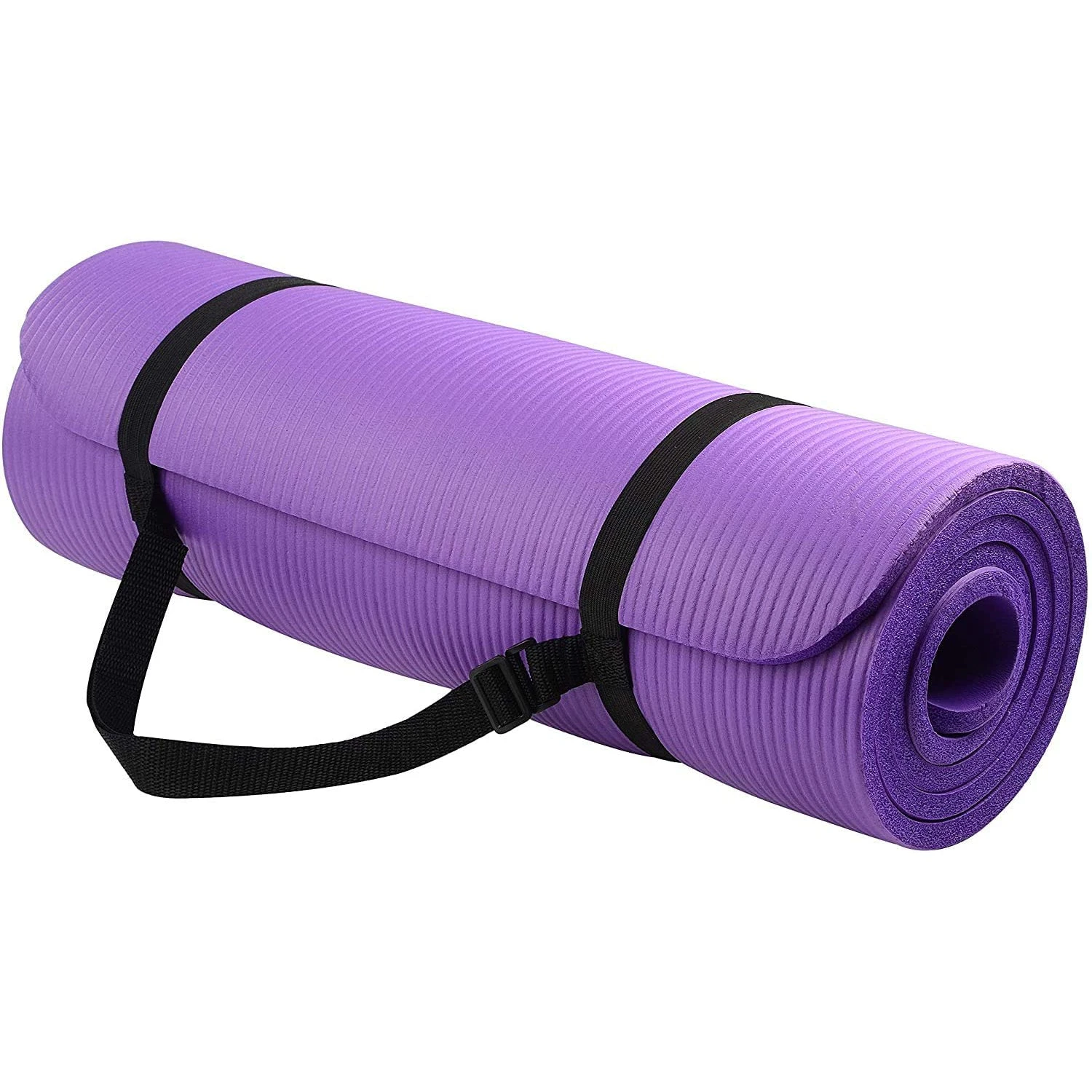 Purple All-Purpose 1/2-Inch Exercise Yoga Mat  Extra Thick High Density with Carrying Strap