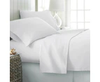 2000TC Bamboo Cooling Embossed Sheet Set | Hypo-Allergenic Cooling Sheets - Choose From 5 Sizes and 5 Colours - White