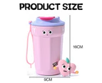 1pcs Stainless Steel Coffee Insulated Mugs for Boys and Girls Cute Portable Walking Mugs - Pink