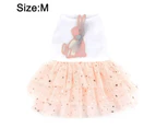 -m-Pet cute rabbit skirt Pet gauze skirt Pet skirt Dog cotton short sleeve skirt