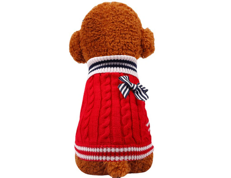 -xxs-Pet sweater Pet two leg knitting sweater Dog red navy style sweater