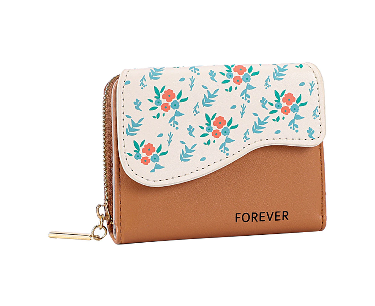 Small floral ladies short purse small fresh multi-card patchwork color floral purse*type*style3