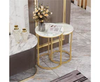 Set of 2 Sintered Stone Coffee Tables Nested Side End Table Set