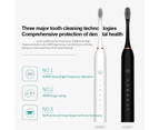 Newest Ultrasonic Electric Toothbrush Rechargeable USB with Base 6 Mode Adults Sonic Toothbrush IPX7 Waterproof Travel Box Holder - White