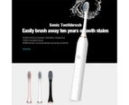 Newest Ultrasonic Electric Toothbrush Rechargeable USB with Base 6 Mode Adults Sonic Toothbrush IPX7 Waterproof Travel Box Holder - White