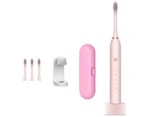 Newest Ultrasonic Electric Toothbrush Rechargeable USB with Base 6 Mode Adults Sonic Toothbrush IPX7 Waterproof Travel Box Holder - White