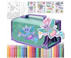Scented Markers For Kids - Art Kits for Kids -  Fairy Gifts For Girls - Coloring Kit Includes Smelly Markers, Stamp Markers, Sparkly Fairy Pencil Case