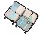 8Pcs Packing Cubes Travel Pouches Luggage Organiser Clothes Suitcase Storage Bag