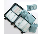 8Pcs Packing Cubes Travel Pouches Luggage Organiser Clothes Suitcase Storage Bag