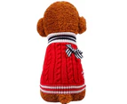 -l-Pet sweater Pet two leg knitting sweater Dog red navy style sweater