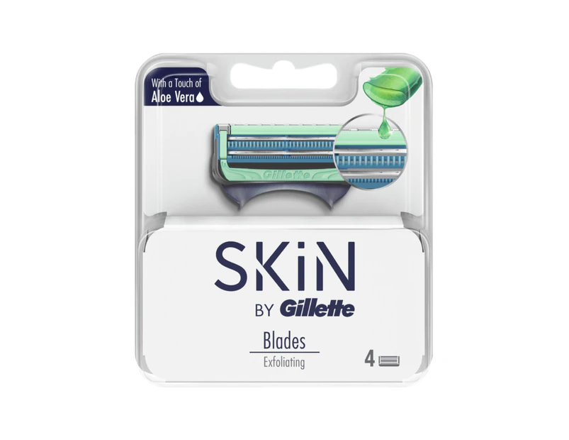 Skin By Gillette Aloe Vera Exfoliating Blades 4Pk