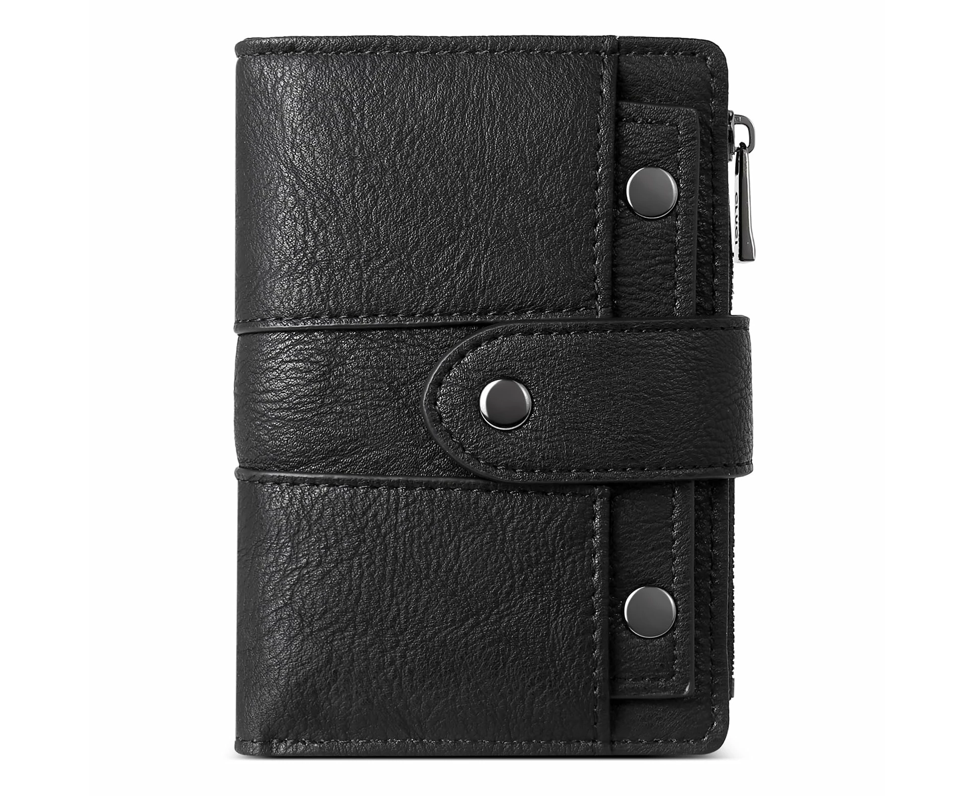 Small Wallet for Women Leather Bifold Multi Mini Card Holder Organizer Designer Ladies Zipper Coin with Removable ID Window