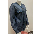 Women's Jacket Long Sleeve Lapel Jacket Tops Button Fall Cardigan Outwear-black