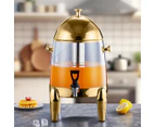 SOGA Stainless Steel 12L Beverage Dispenser Hot and Cold Juice Water Tea Chafer Urn Buffet Drink Container Jug with Gold Accents