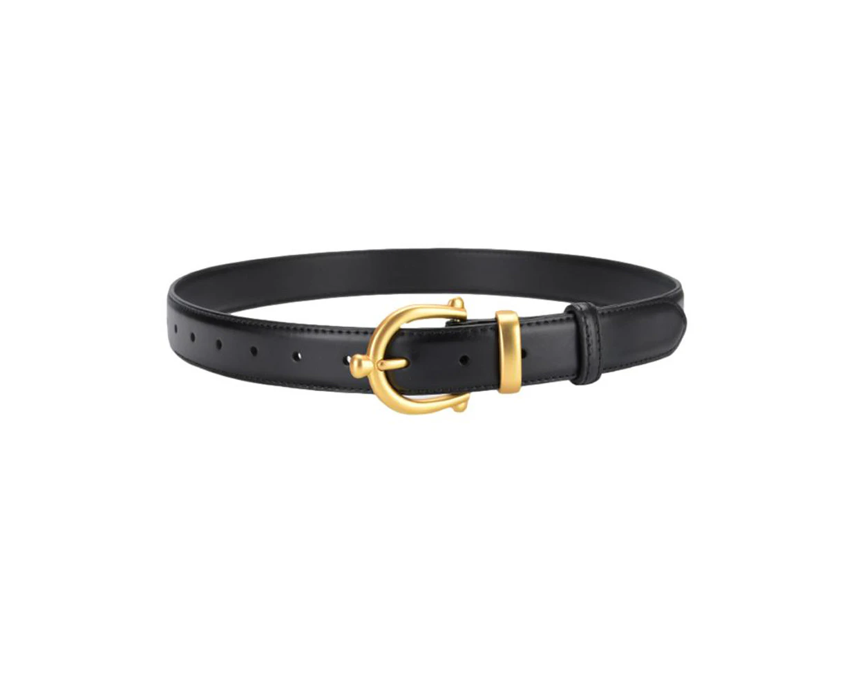 Kings Collection Black Women Genuine Leather Belt Adjustable Length