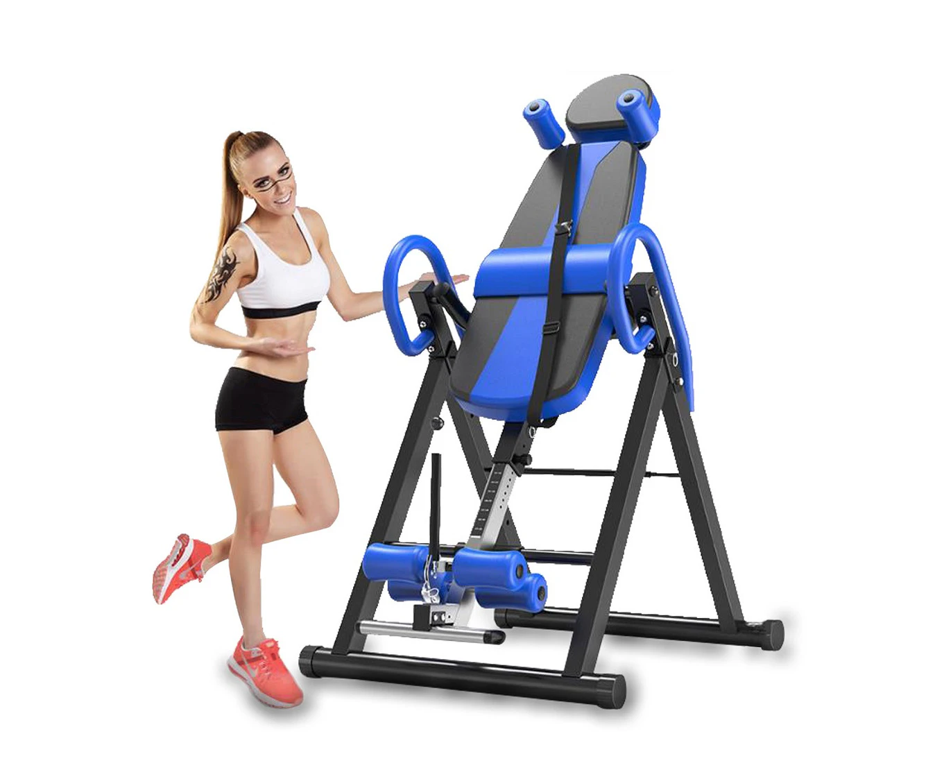 Gravity Inversion Table - Upside Down Machine - Heavy Duty - Blue / Black