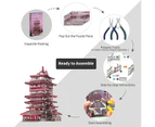 Piececool 3D DIY Metal Model Kits - Yuewang Tower - Ancient Chinese Architecture -Building Metal Puzzle for Teens & Adults, Building Model Kit