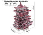 Piececool 3D DIY Metal Model Kits - Yuewang Tower - Ancient Chinese Architecture -Building Metal Puzzle for Teens & Adults, Building Model Kit