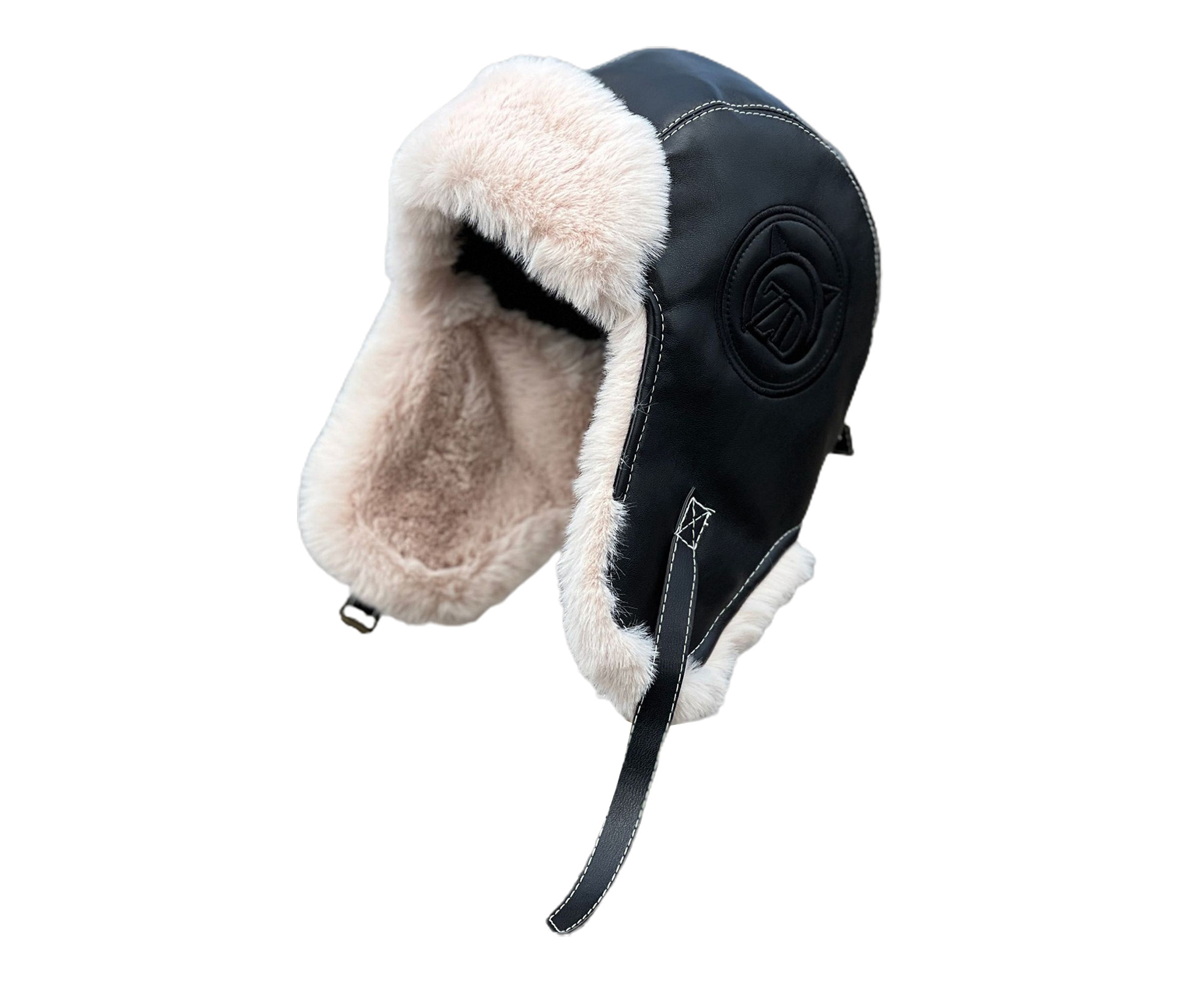 Winter Women Bomber Hat Plush Lining Solid Color Ear Protection Fluffy Windproof Letter Embroidery Earflap Hat for Outdoor-Black | Catch.com.au