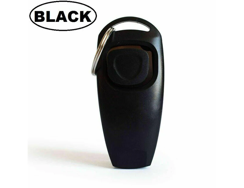 Ultrasonic Pet Dogs Training Clicker Whistle Combo - Black