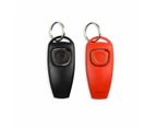 Ultrasonic Pet Dogs Training Clicker Whistle Combo - Black