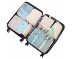 8Pcs Packing Cubes Travel Pouches Luggage Organiser Clothes Suitcase Storage Bag