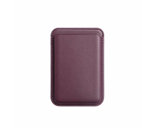 Everlab Magsafe Magnetic Luxury Leather Card Holder Wallet Case For iPhone (Dark Purple)