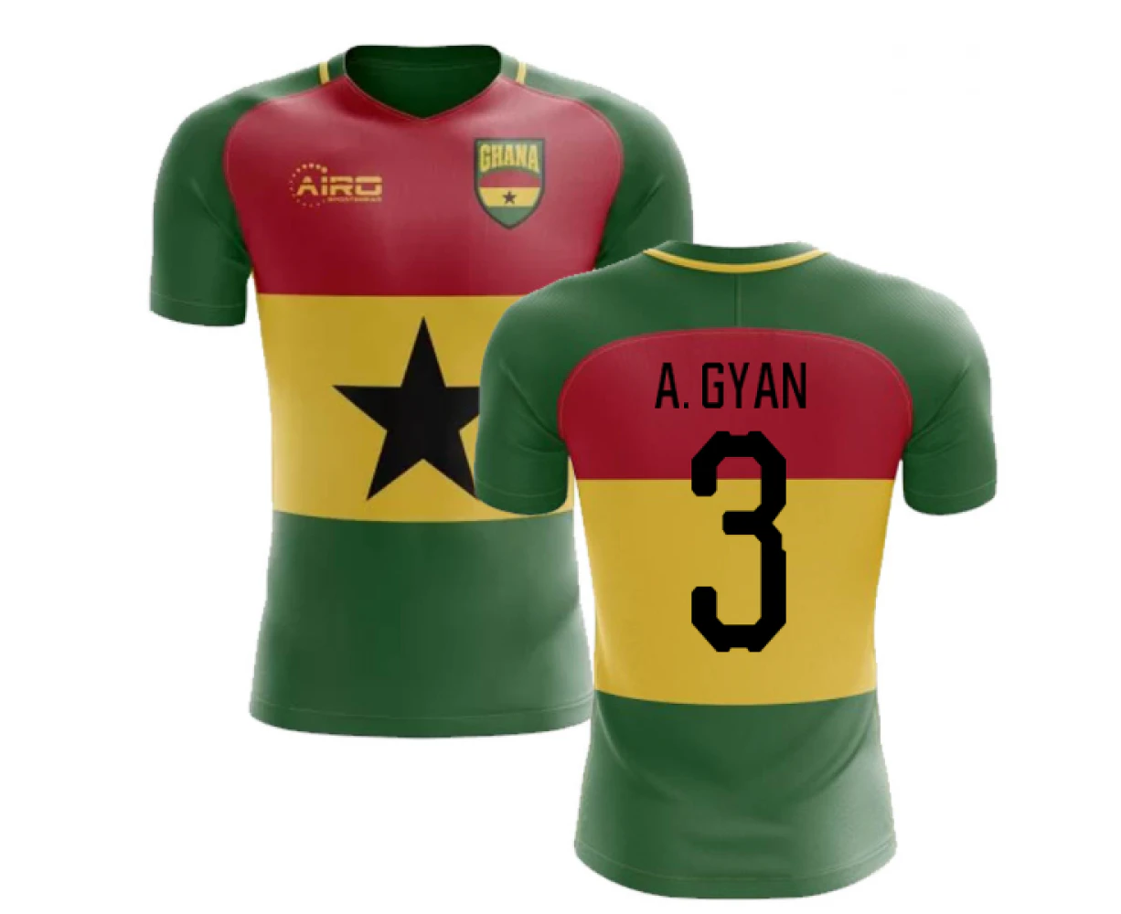 2023-2024 Ghana Flag Concept Football Shirt (A. Gyan 3)